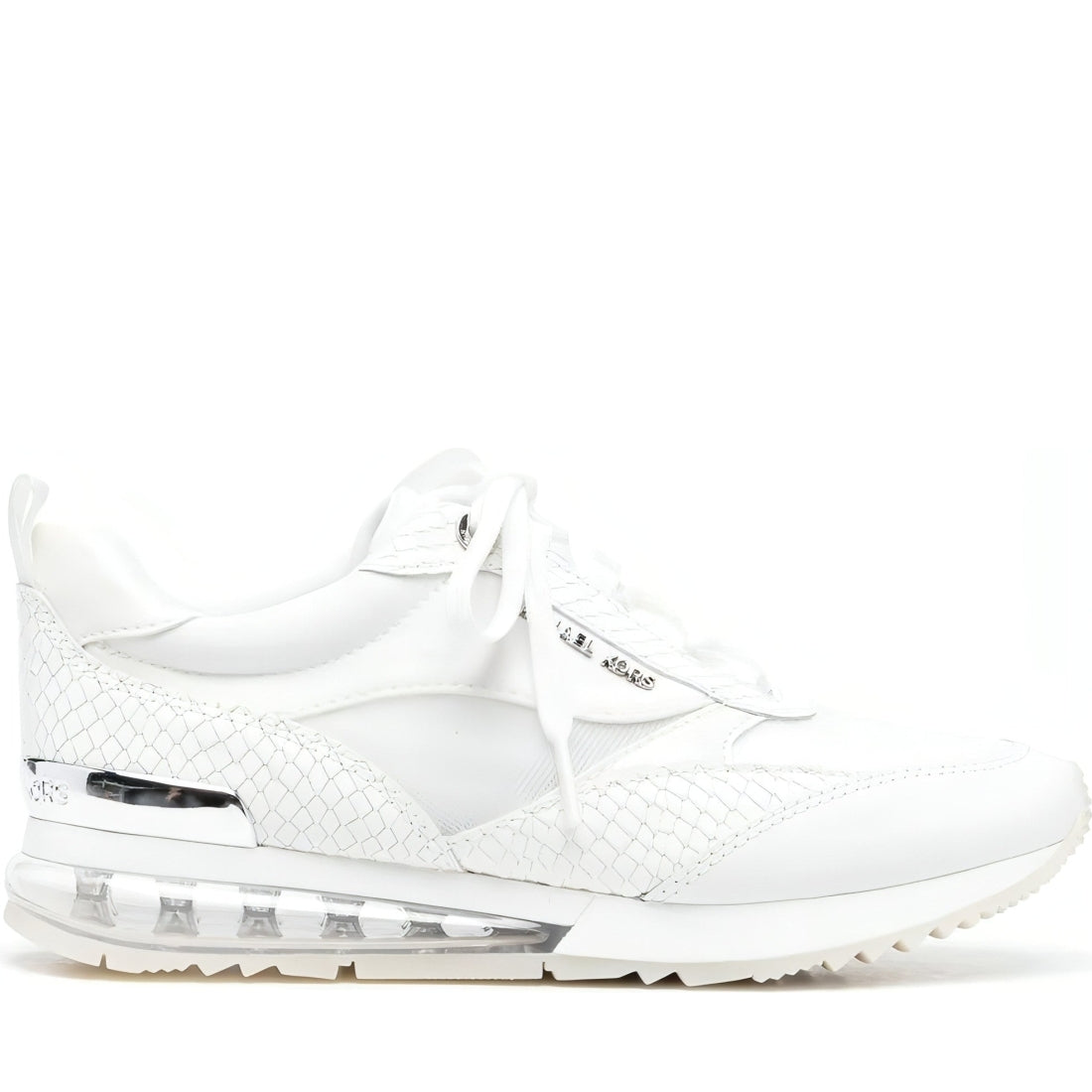 Michael Kors womens optic white allie stride extreme tariner trainers | Vilbury London