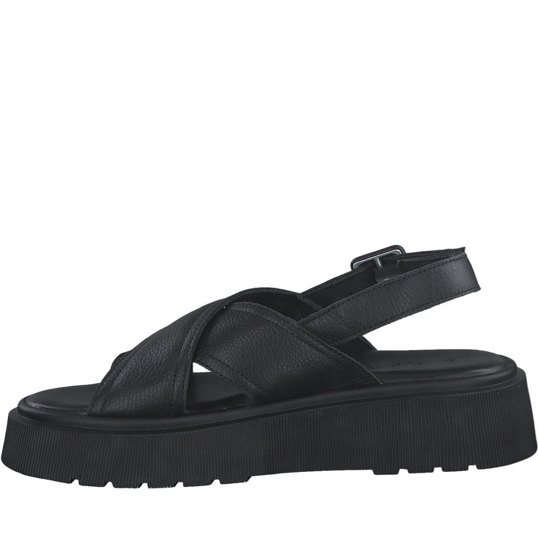s.Oliver womens black casual open sandals | Vilbury London