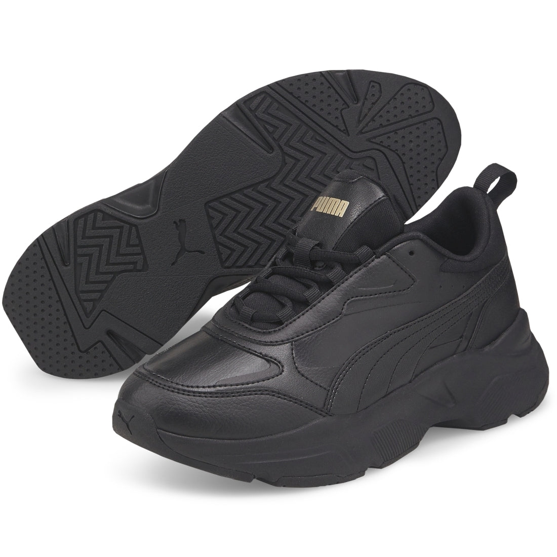Puma Womens Black Team Gold cassia sl shoes | Vilbury London