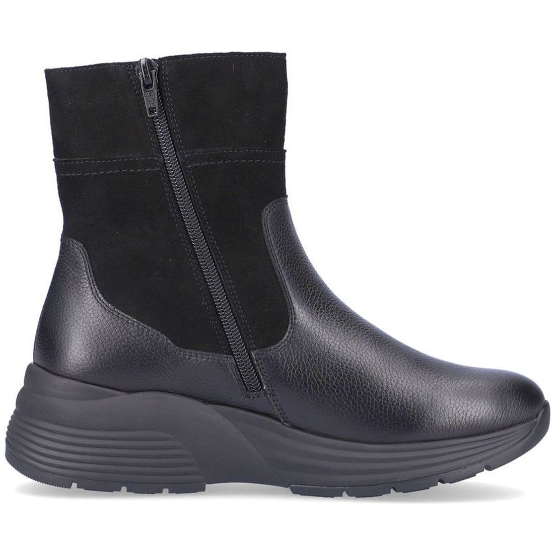 Remonte womens black casual closed booties | Vilbury London