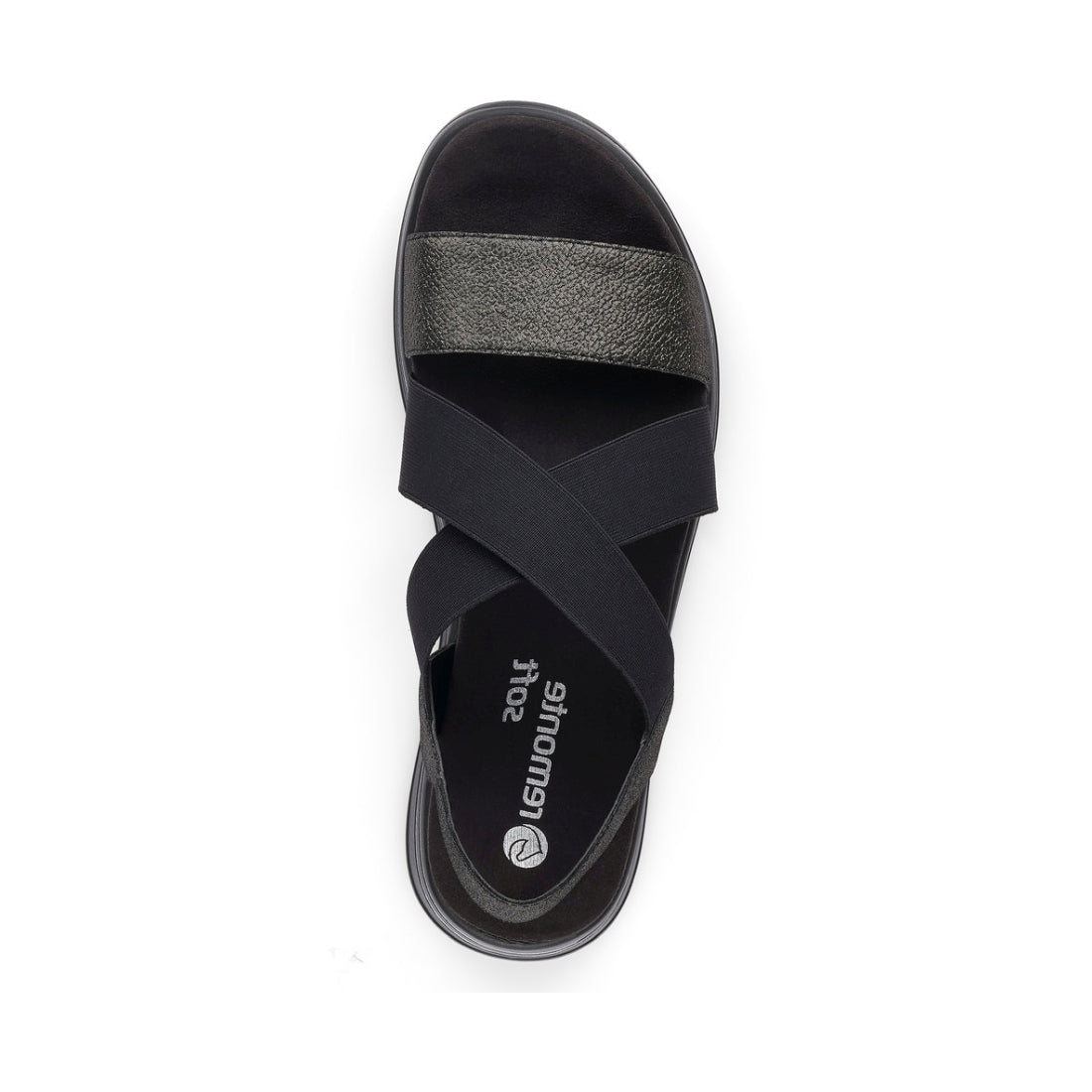 Remonte Womens nero casual open sandals | Vilbury London