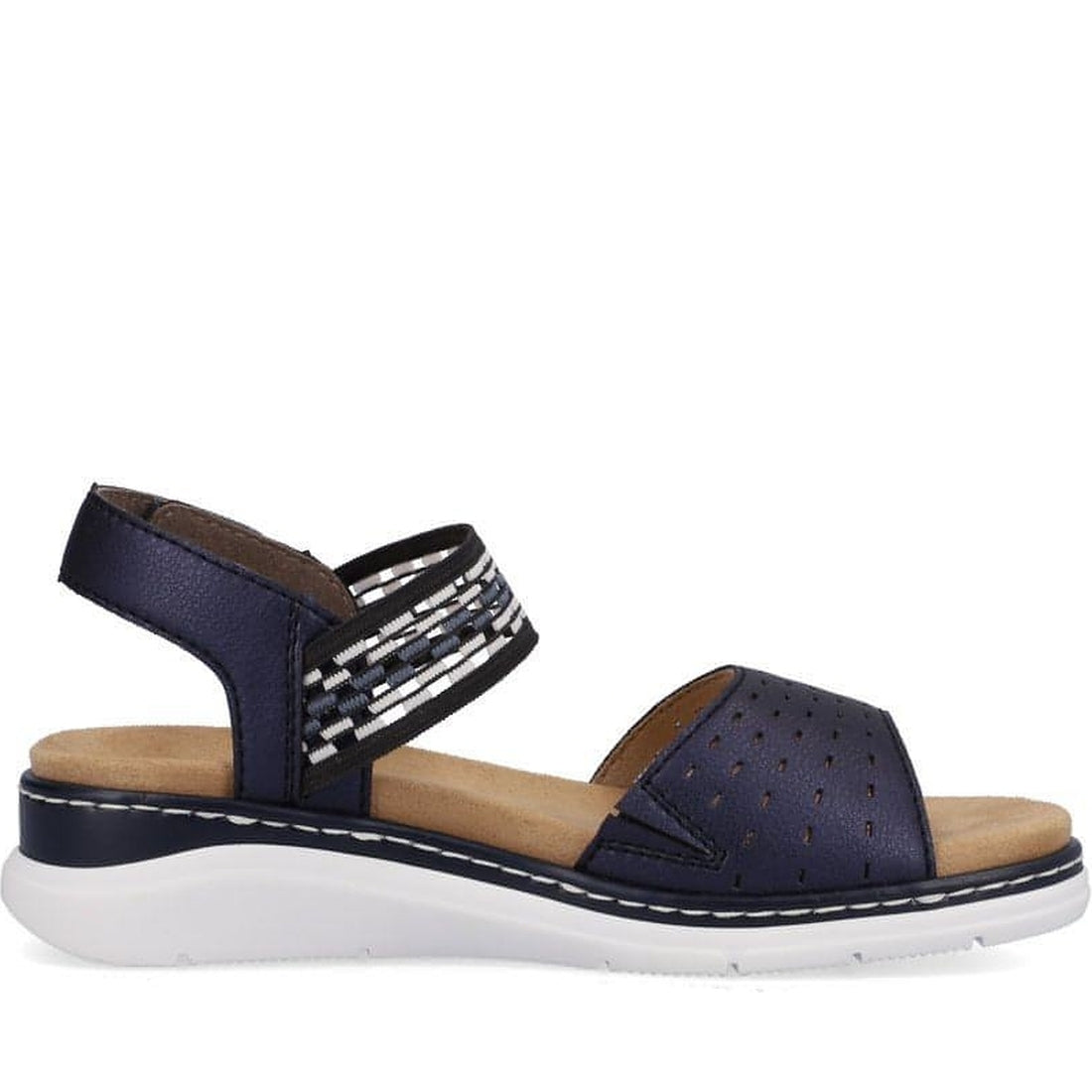 Rieker womens blue casual open sandals | Vilbury London