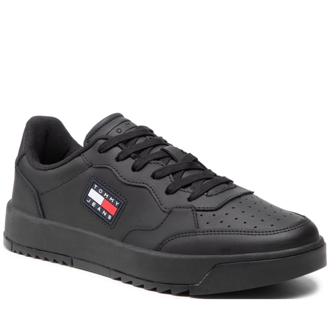 Tommy Jeans Mens Black basket bla shoes | Vilbury London
