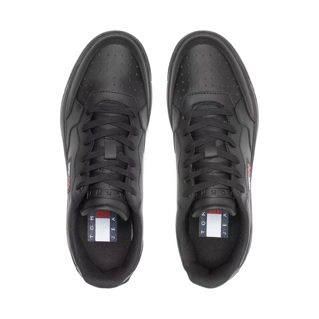 Tommy Jeans Mens Black basket bla shoes | Vilbury London