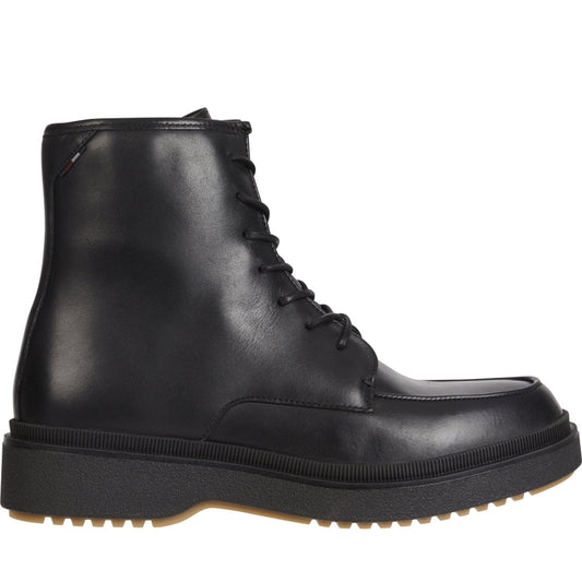 Tommy Hilfiger mens Black premium cleated lboot | Vilbury London