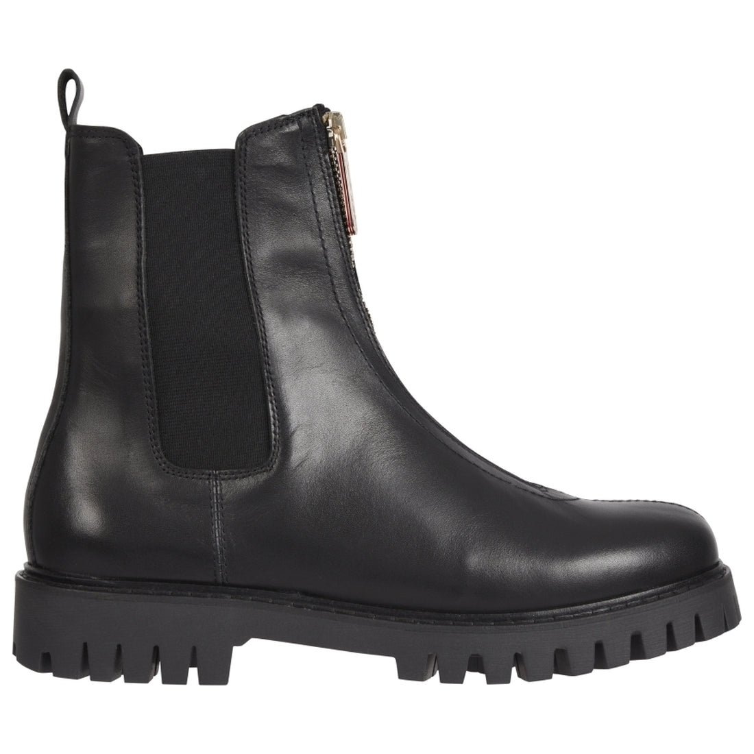 Tommy Hilfiger womens Black zip boot | Vilbury London