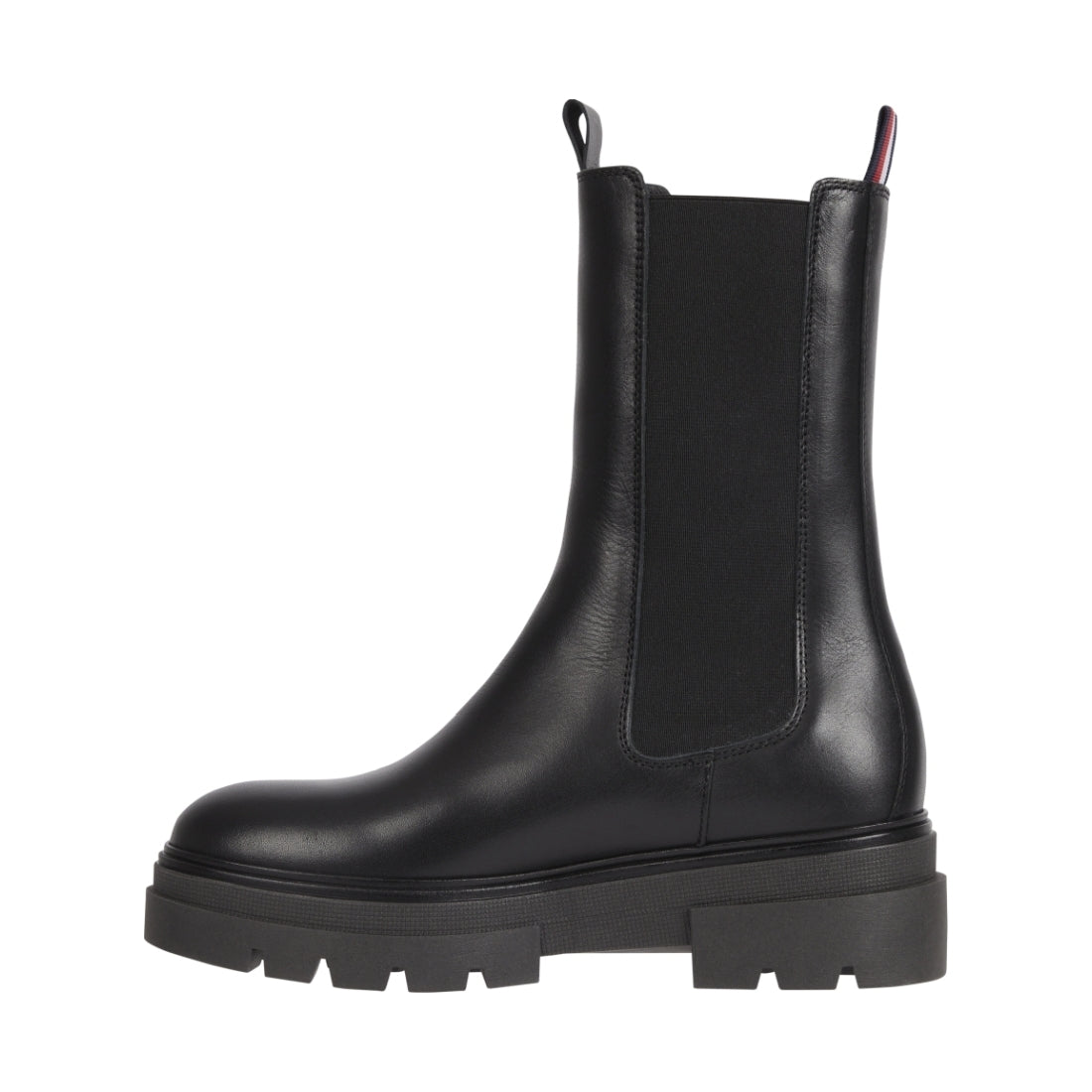 Tommy Hilfiger womens Black mono chelsea boot | Vilbury London