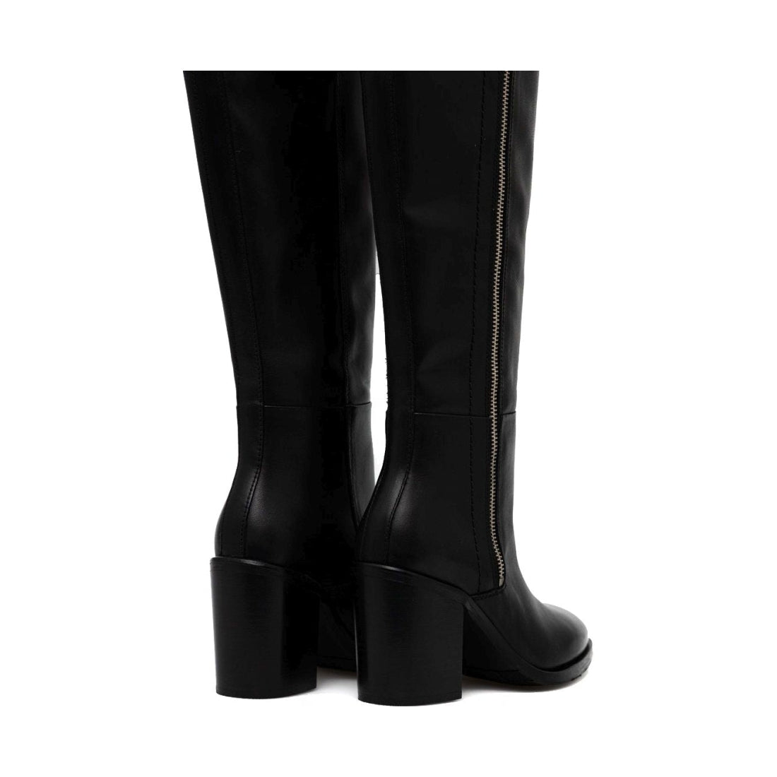 Tommy Hilfiger womens Black zip high heel longboot | Vilbury London