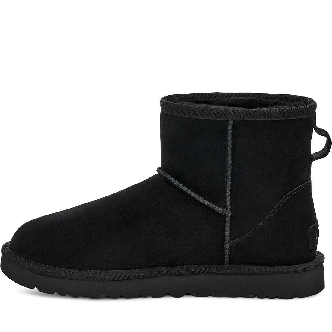 UGG womens Black classic mini side logo booties | Vilbury London