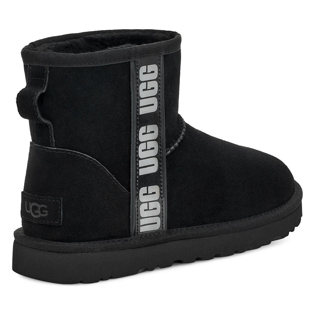UGG womens Black classic mini side logo booties | Vilbury London