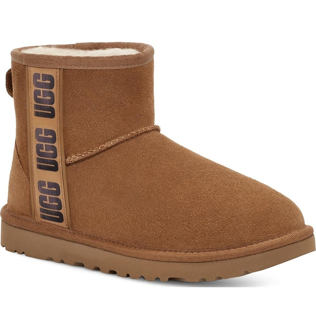 UGG womens Chestnut classic mini side logo booties | Vilbury London