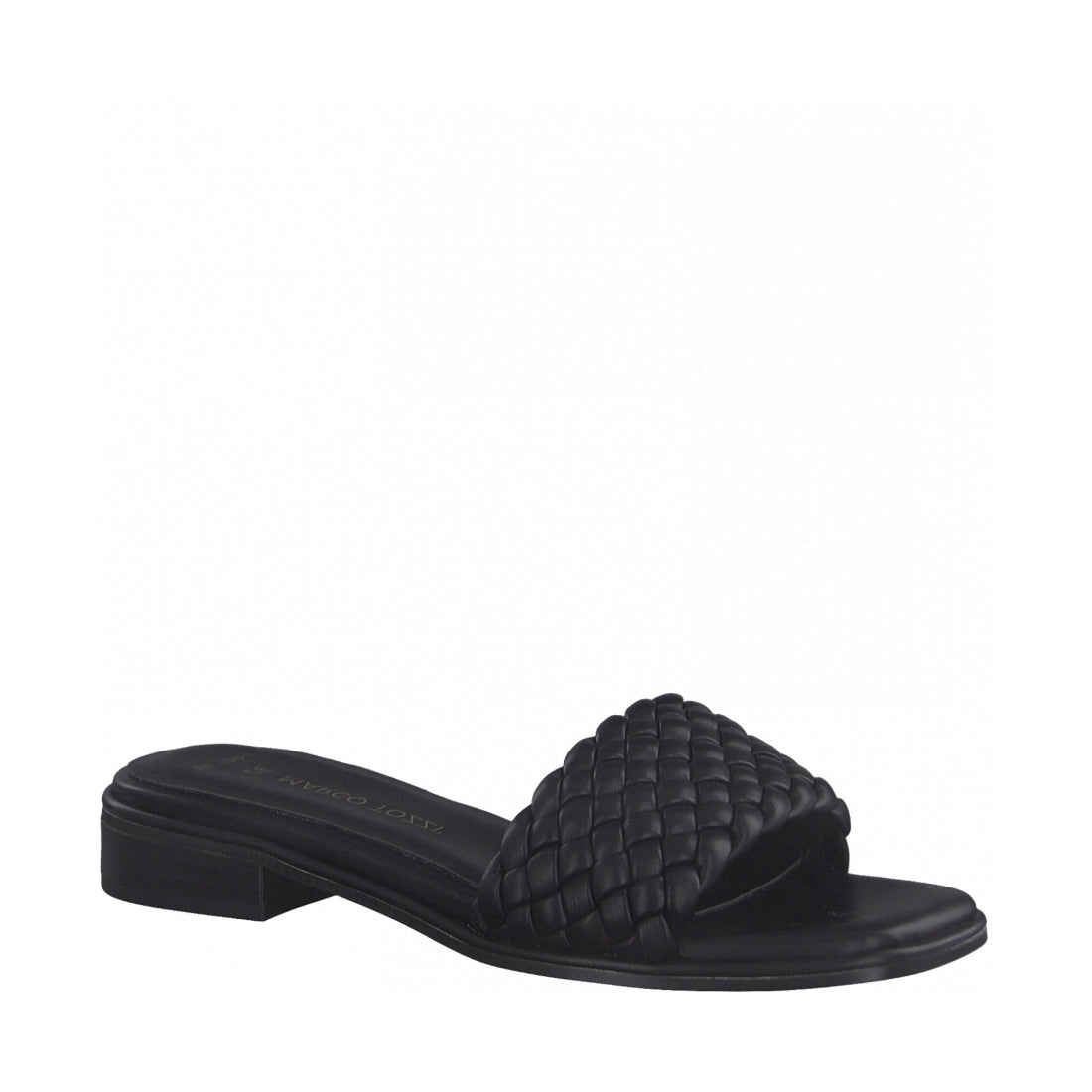 Marco Tozzi Womens black casual open slippers | Vilbury London