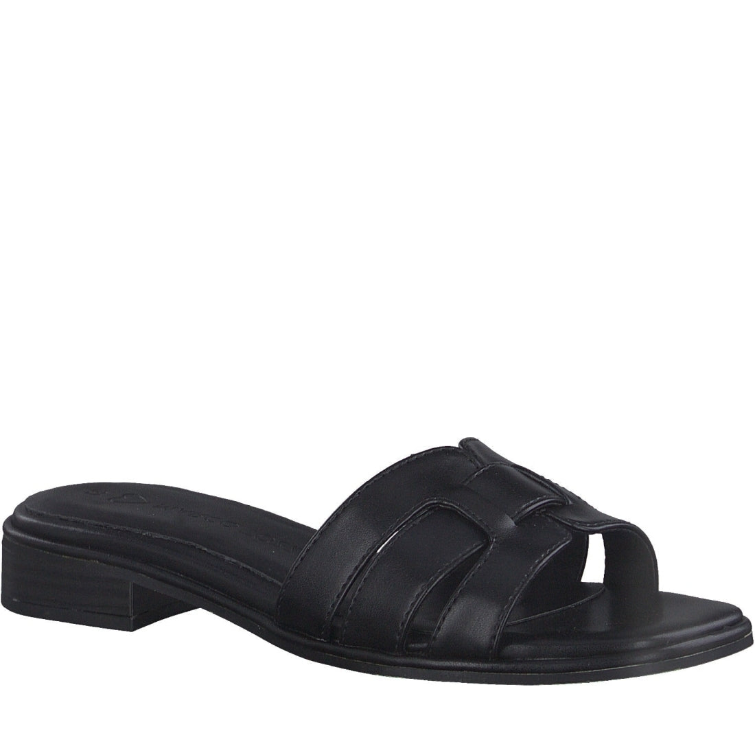 Marco Tozzi womens black leisure open slippers | Vilbury London