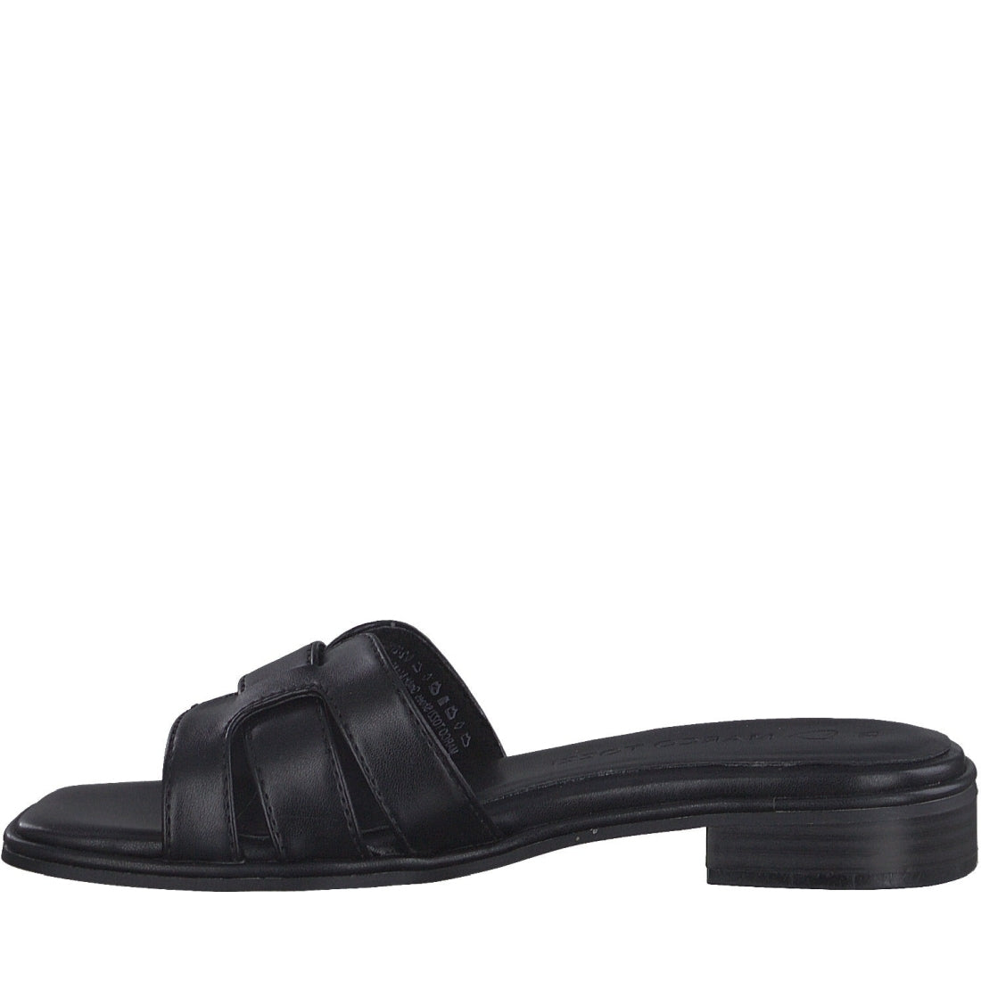 Marco Tozzi womens black leisure open slippers | Vilbury London