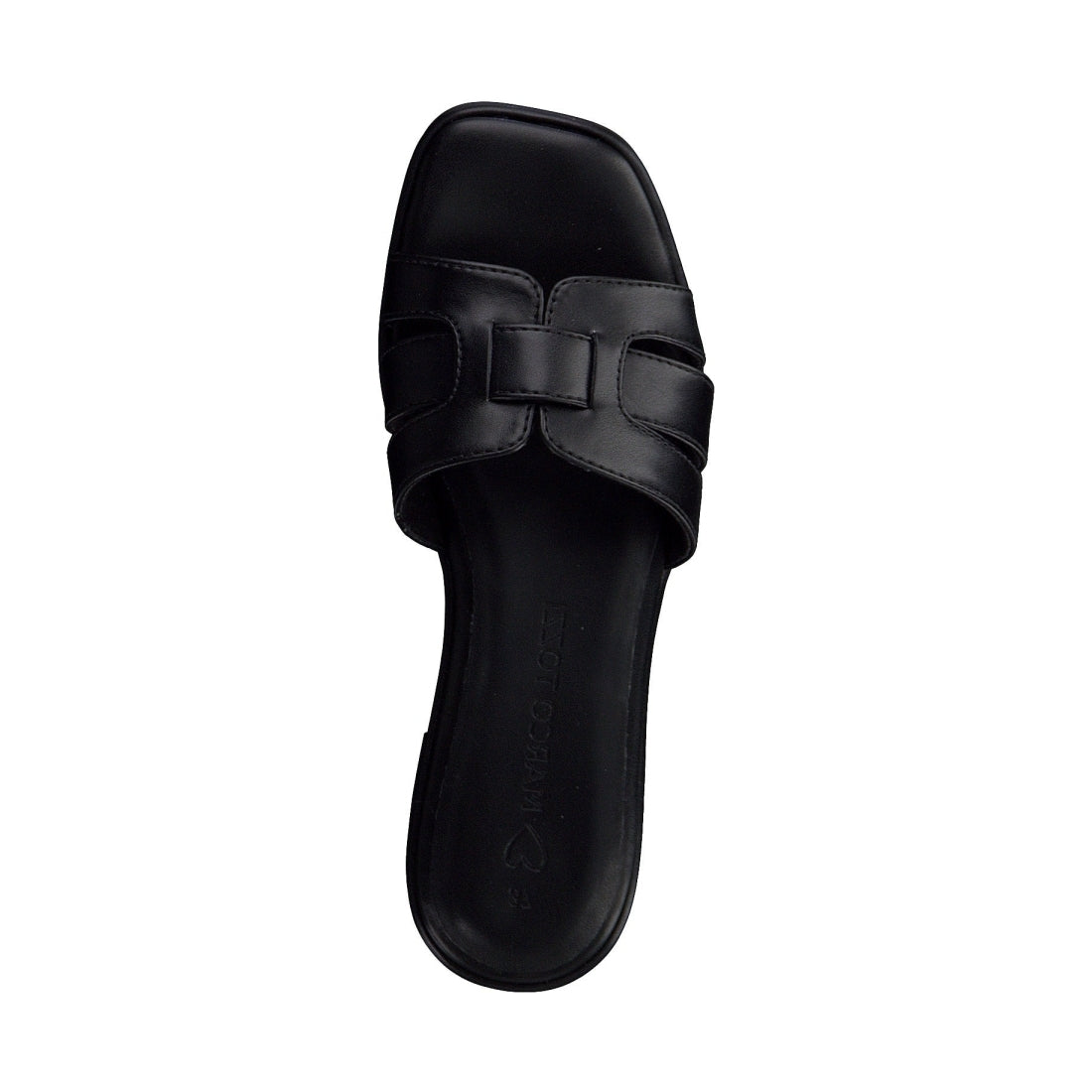 Marco Tozzi womens black leisure open slippers | Vilbury London
