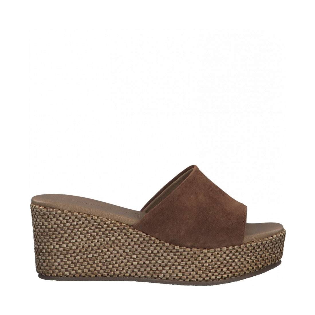 Marco Tozzi Womens cognac casual open mules | Vilbury London