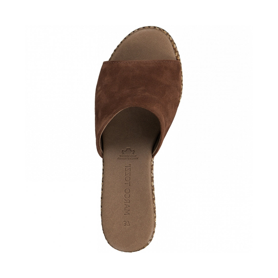 Marco Tozzi Womens cognac casual open mules | Vilbury London