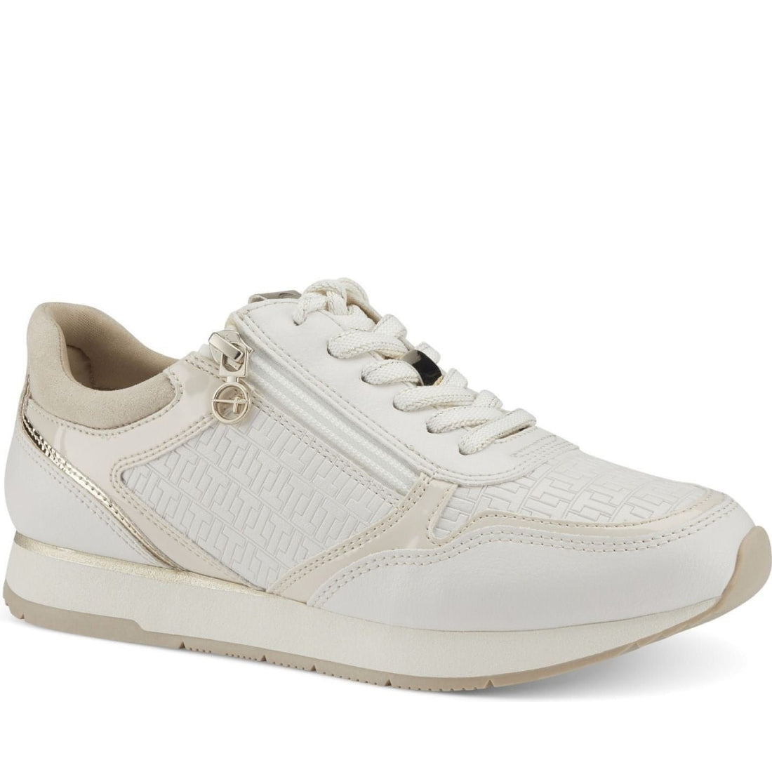 Tamaris womens offwhite comb casual closed sport shoe | Vilbury London