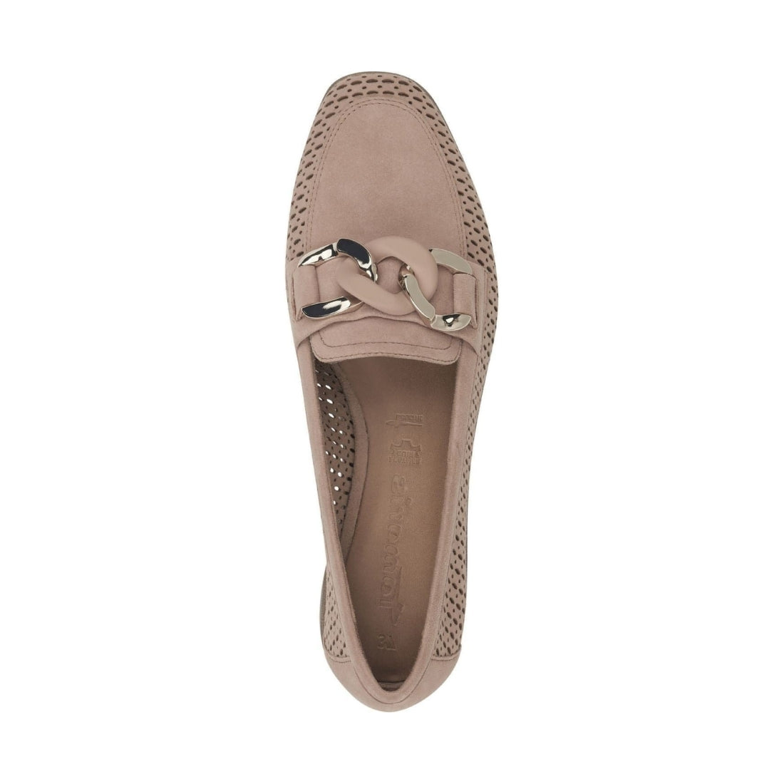 Tamaris womens almond sue str casual closed loafers | Vilbury London