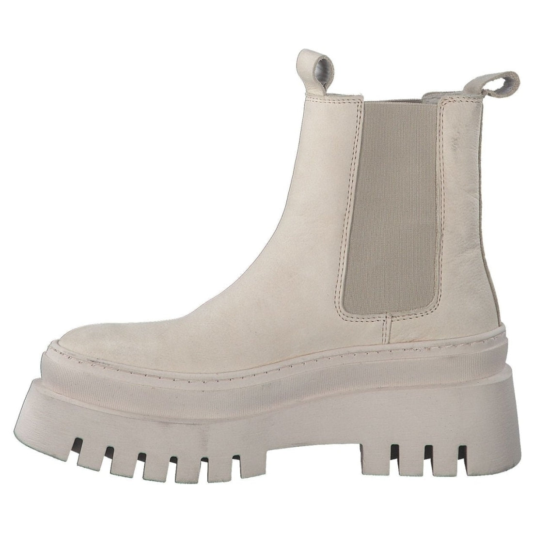 Tamaris womens beige casual closed booties | Vilbury London