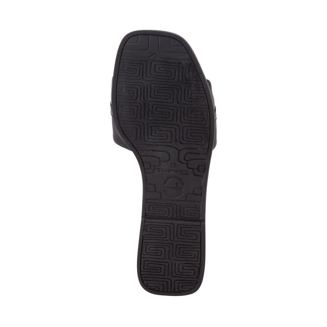 Tamaris Womens black casual open slippers | Vilbury London