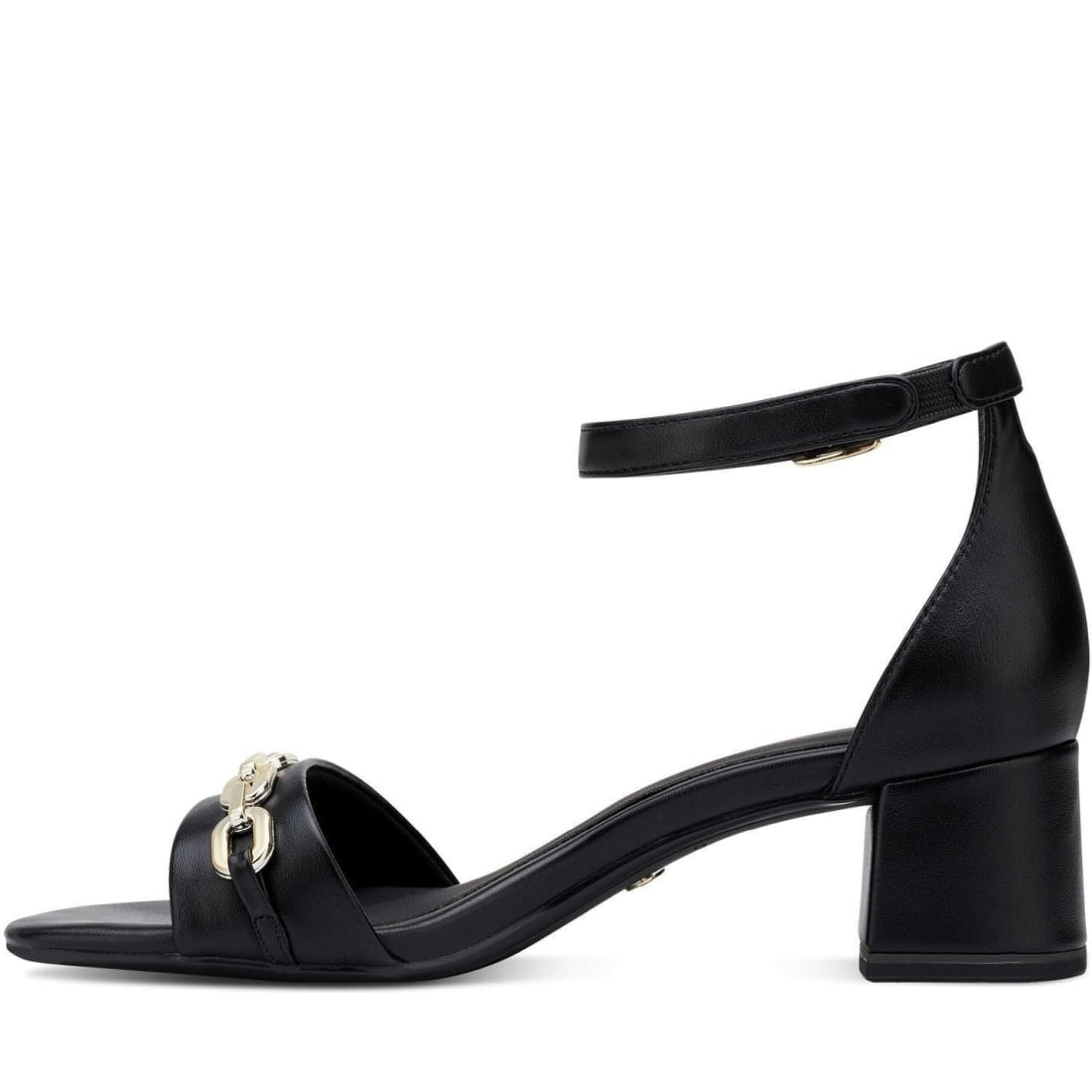 Tamaris womens black elegant open sandals | Vilbury London