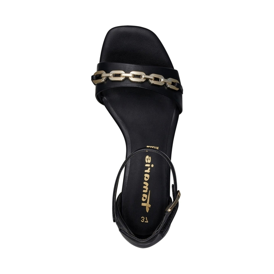 Tamaris womens black elegant open sandals | Vilbury London