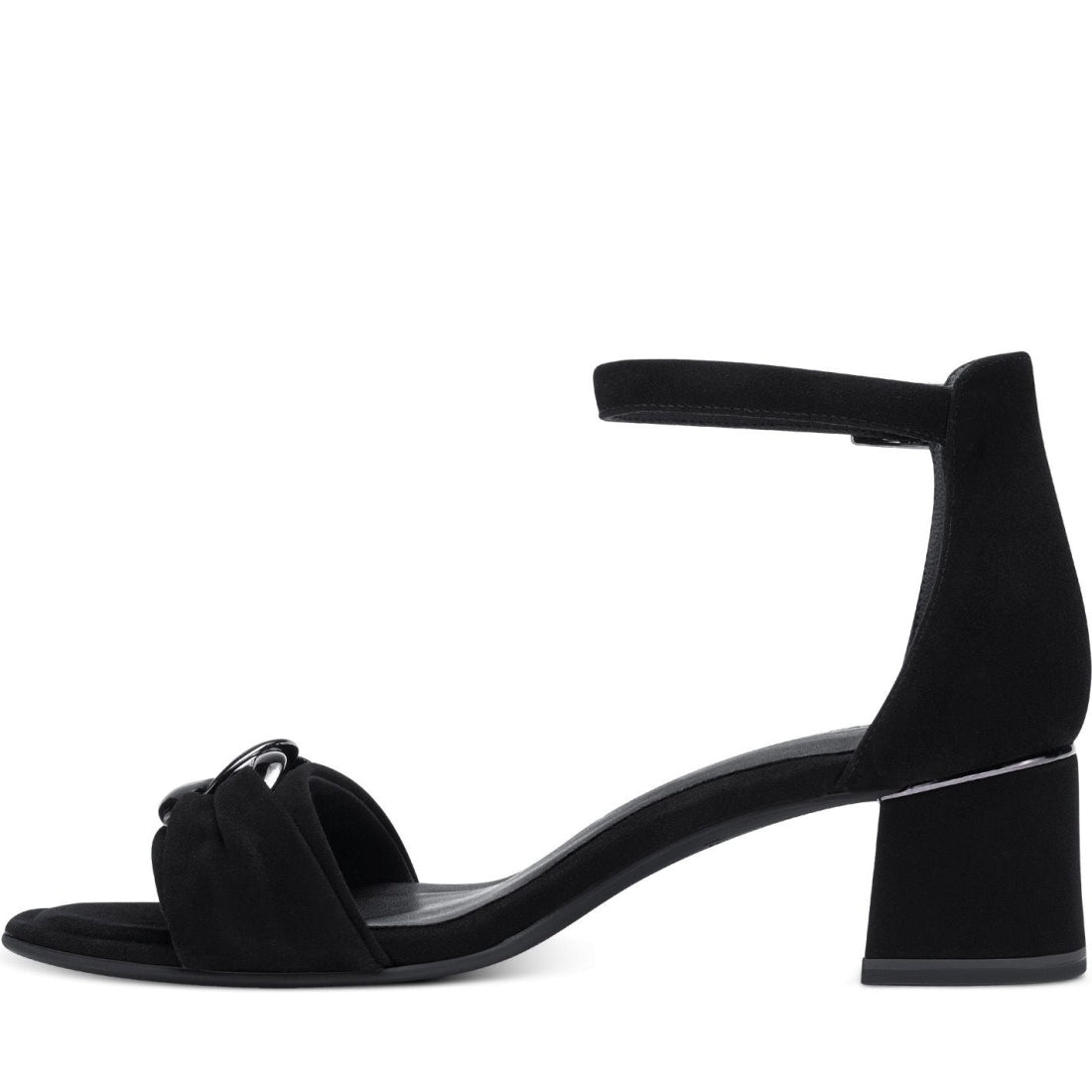Tamaris womens black elegant open sandals | Vilbury London