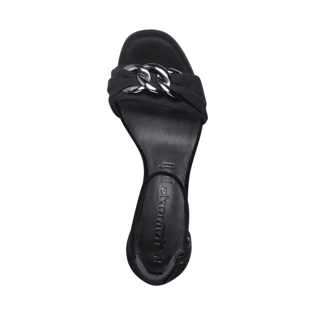 Tamaris womens black elegant open sandals | Vilbury London