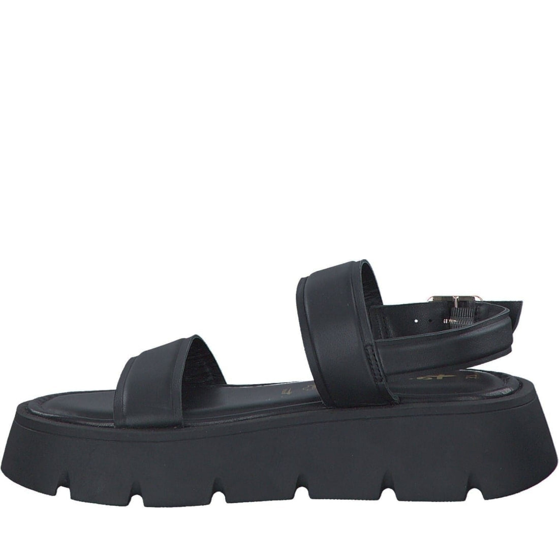 Tamaris womens black uni casual open sandals | Vilbury London