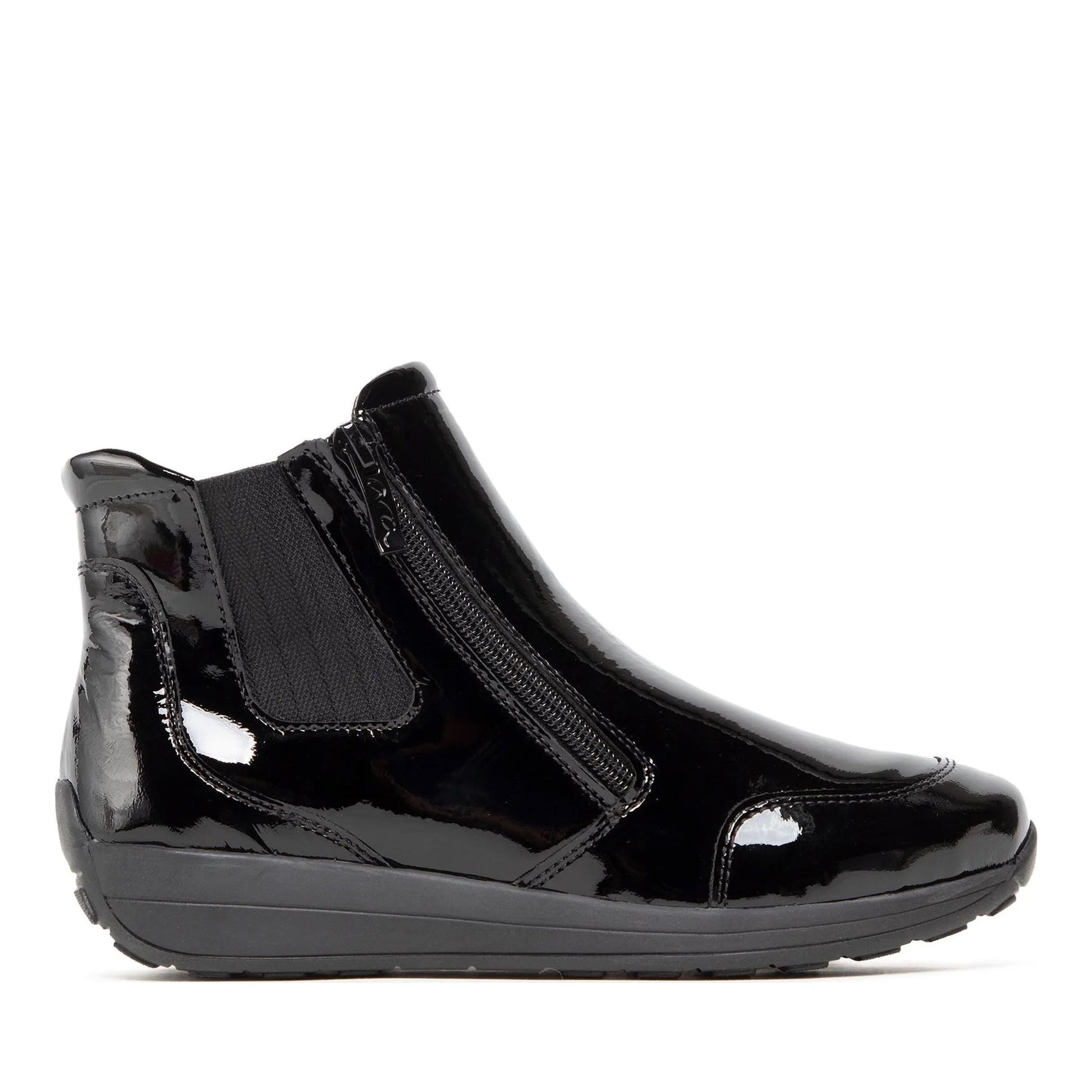 Merano Women's Black Wedge Ankle Boots
