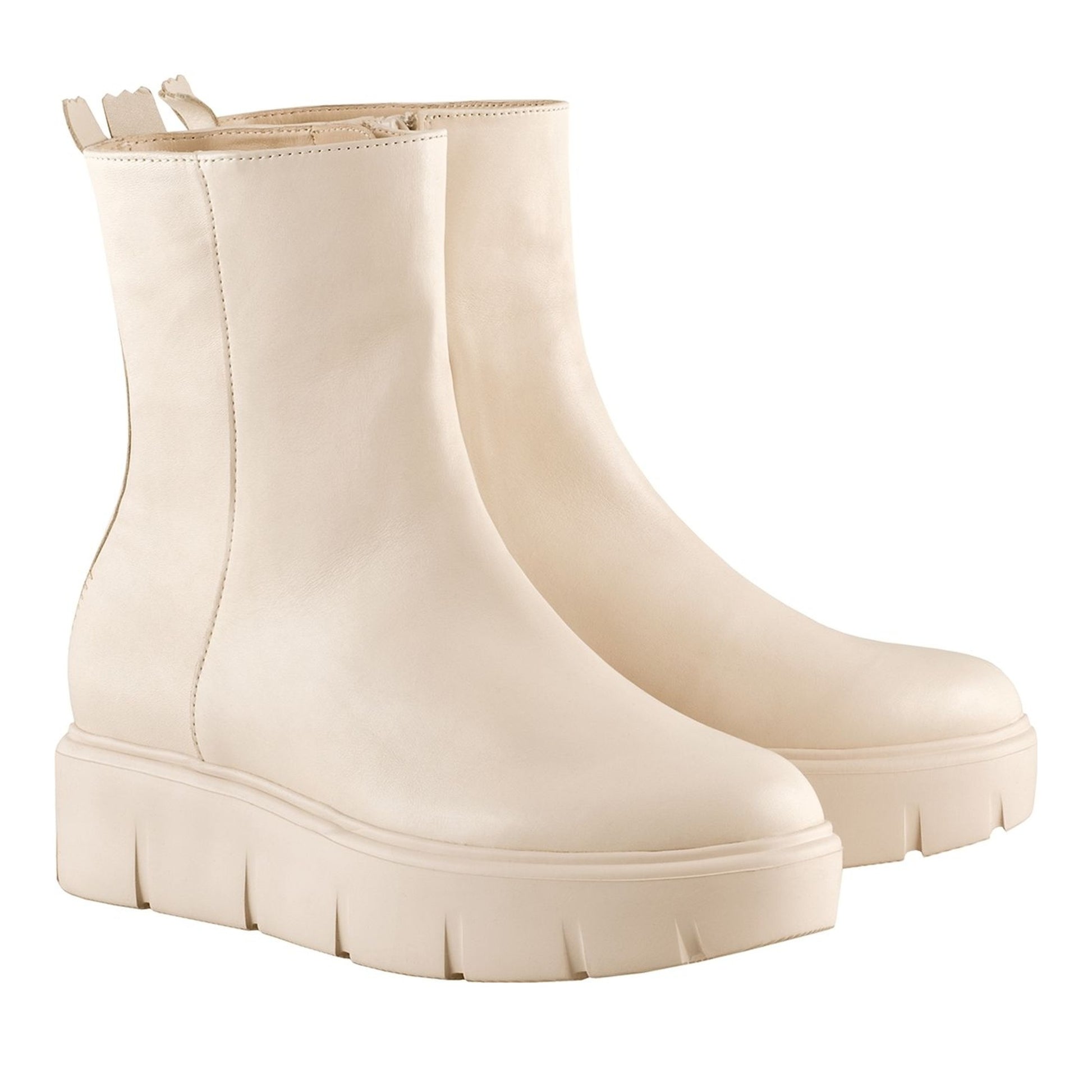 Buster Women's Beige Wedge Ankle Boots