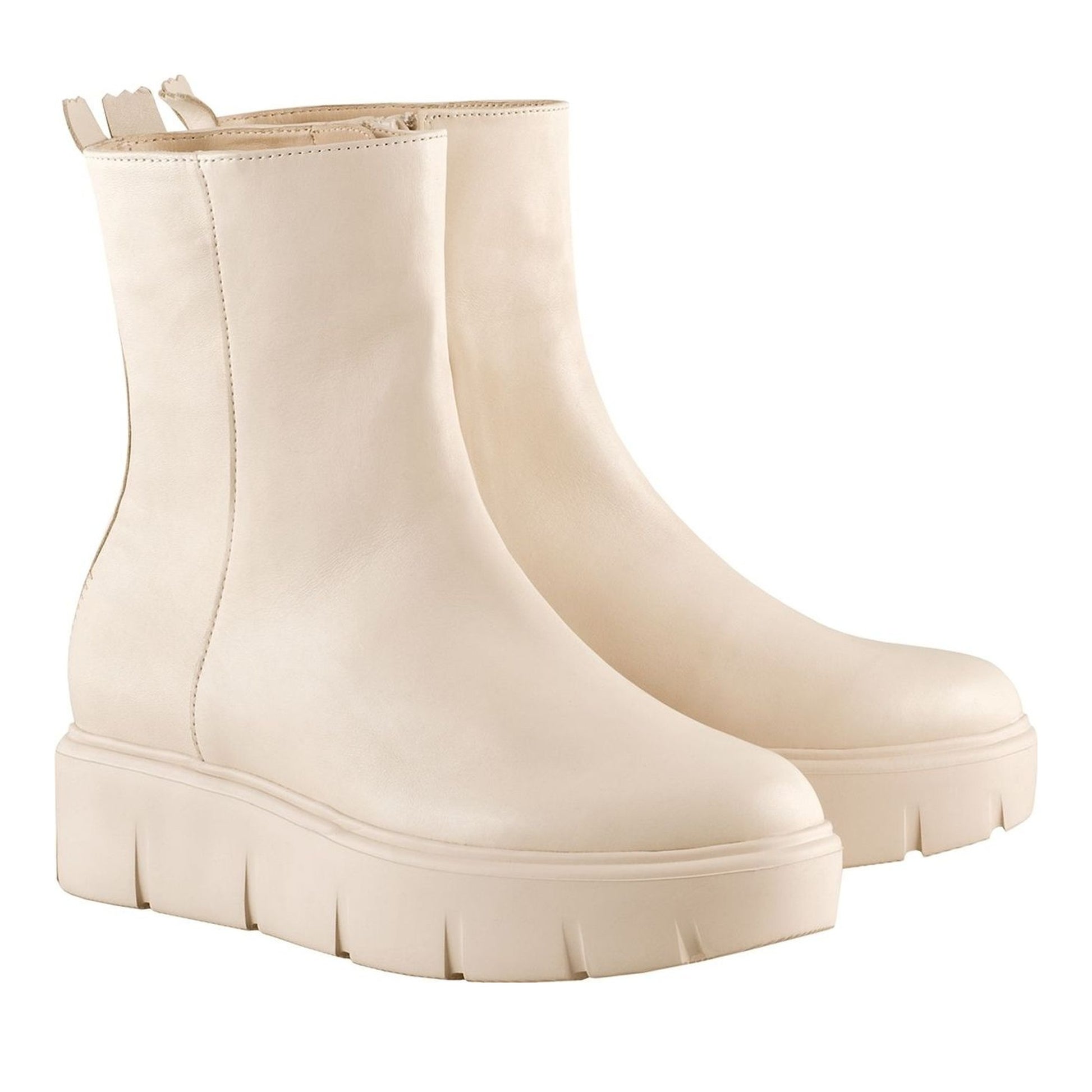 Buster Women's Beige Wedge Ankle Boots