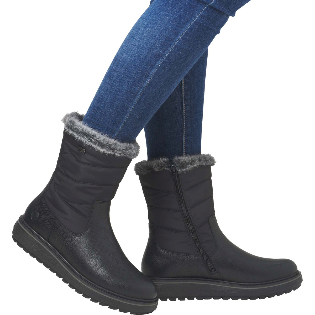 Women's Black Mid-Height Ankle Boots