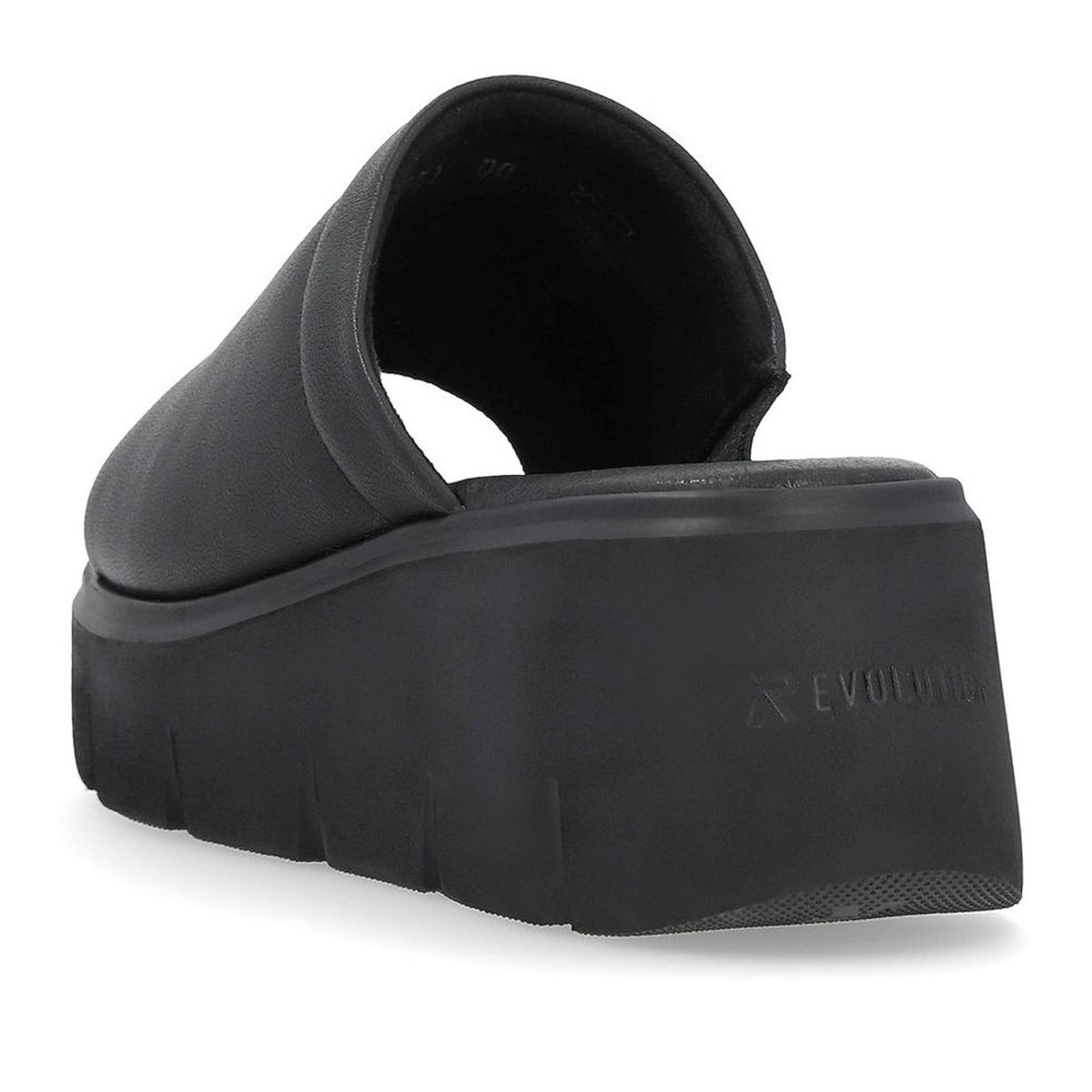 Women's Black Wedge Open-Toe Mule Slippers