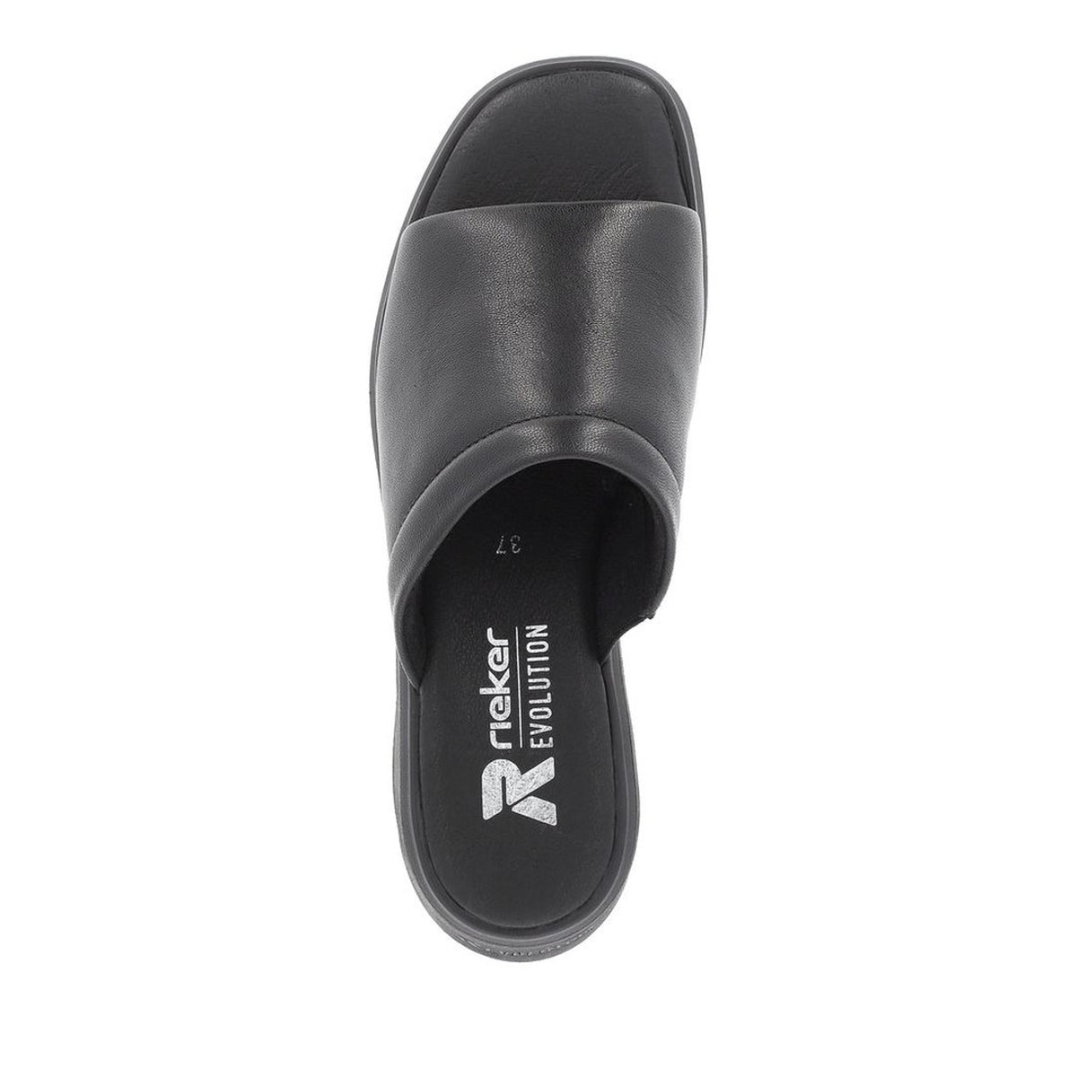 Women's Black Wedge Open-Toe Mule Slippers