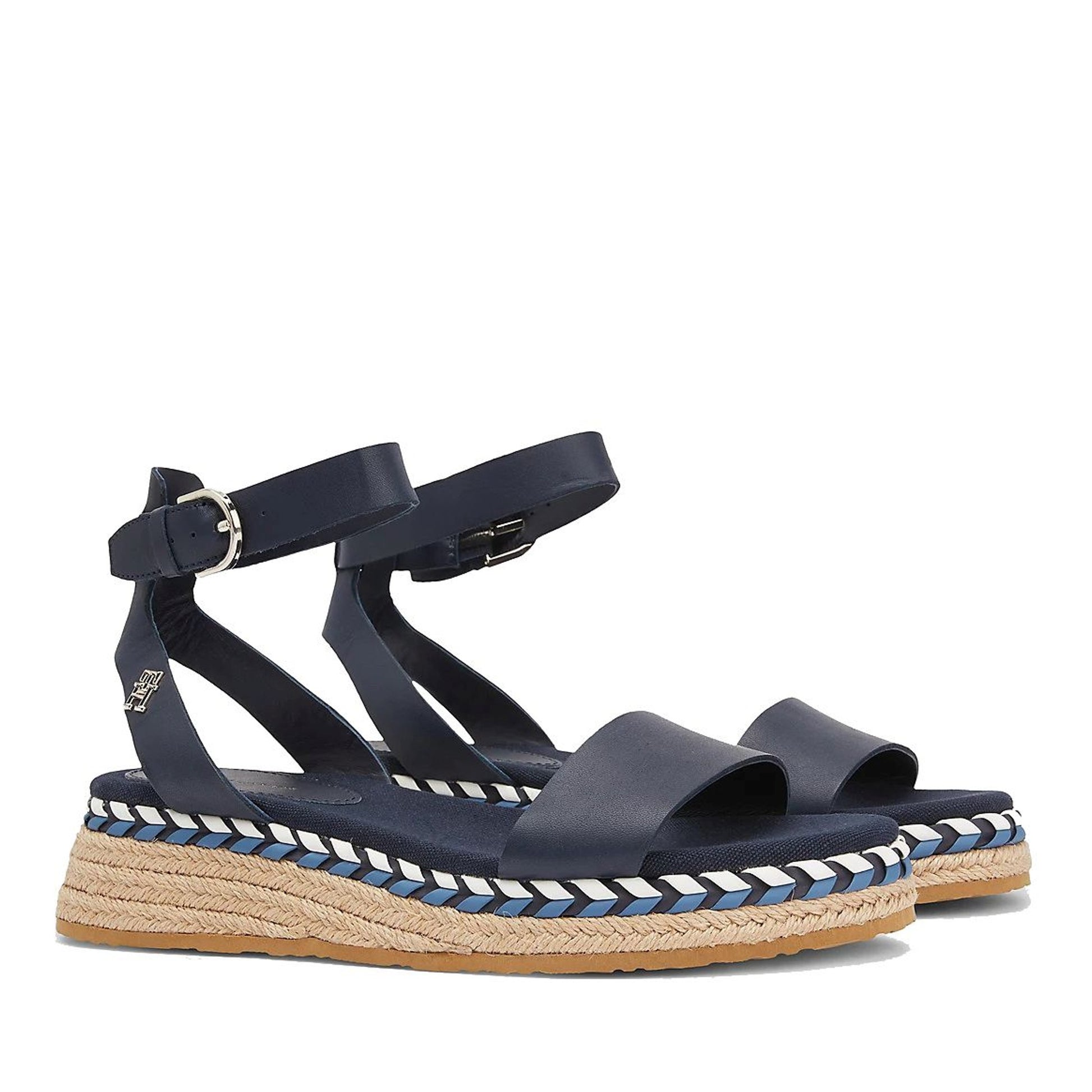 Women's Blue Low Open-Toe Sandals