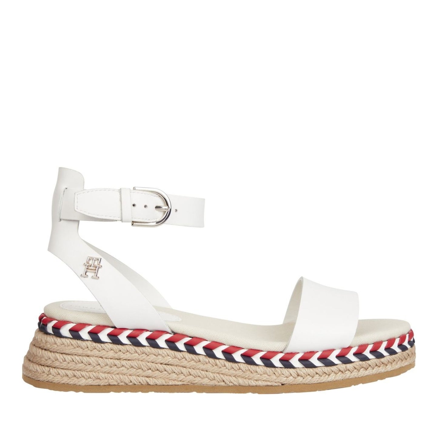 Women's White Low Wedge Open-Toe Sandals