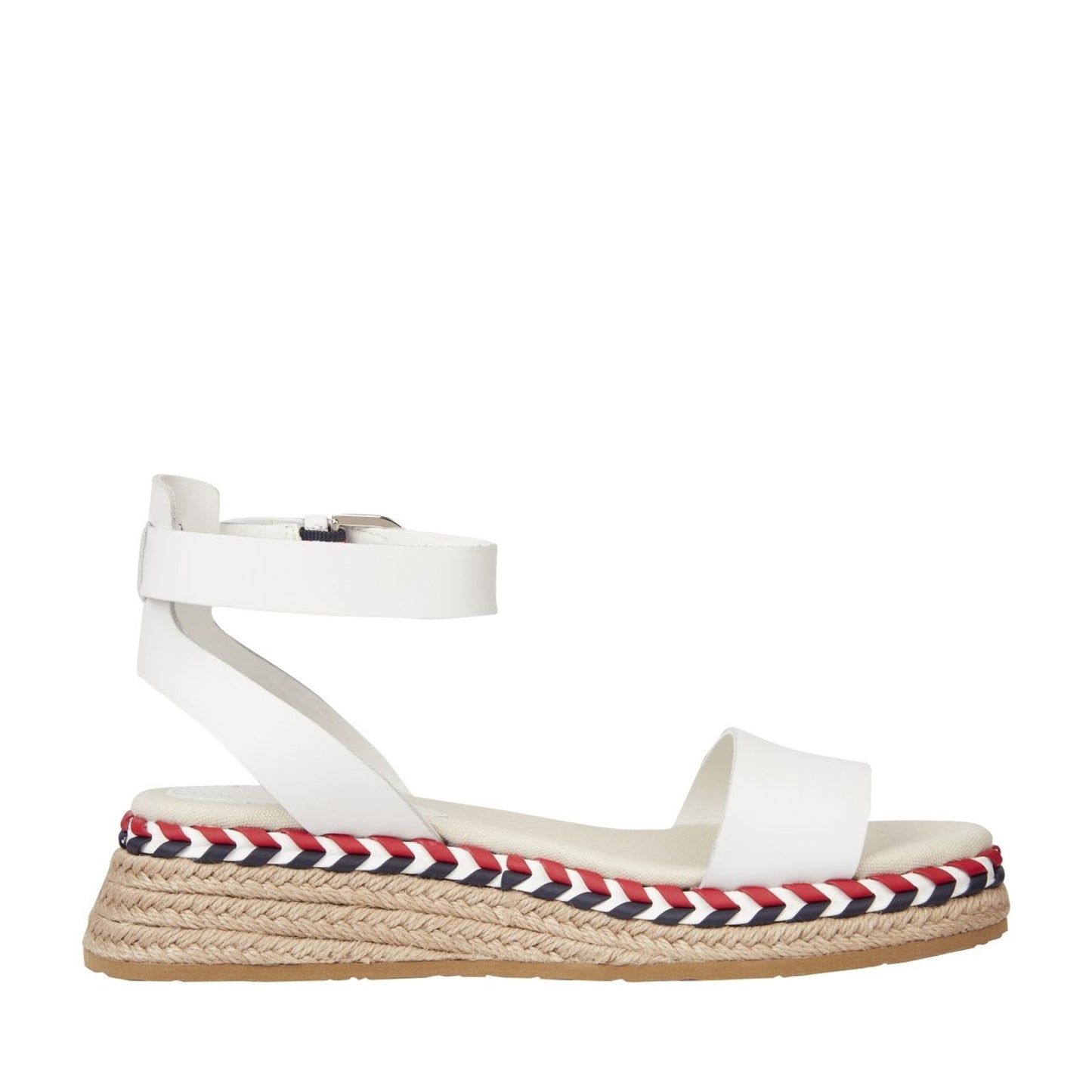 Women's White Low Wedge Open-Toe Sandals