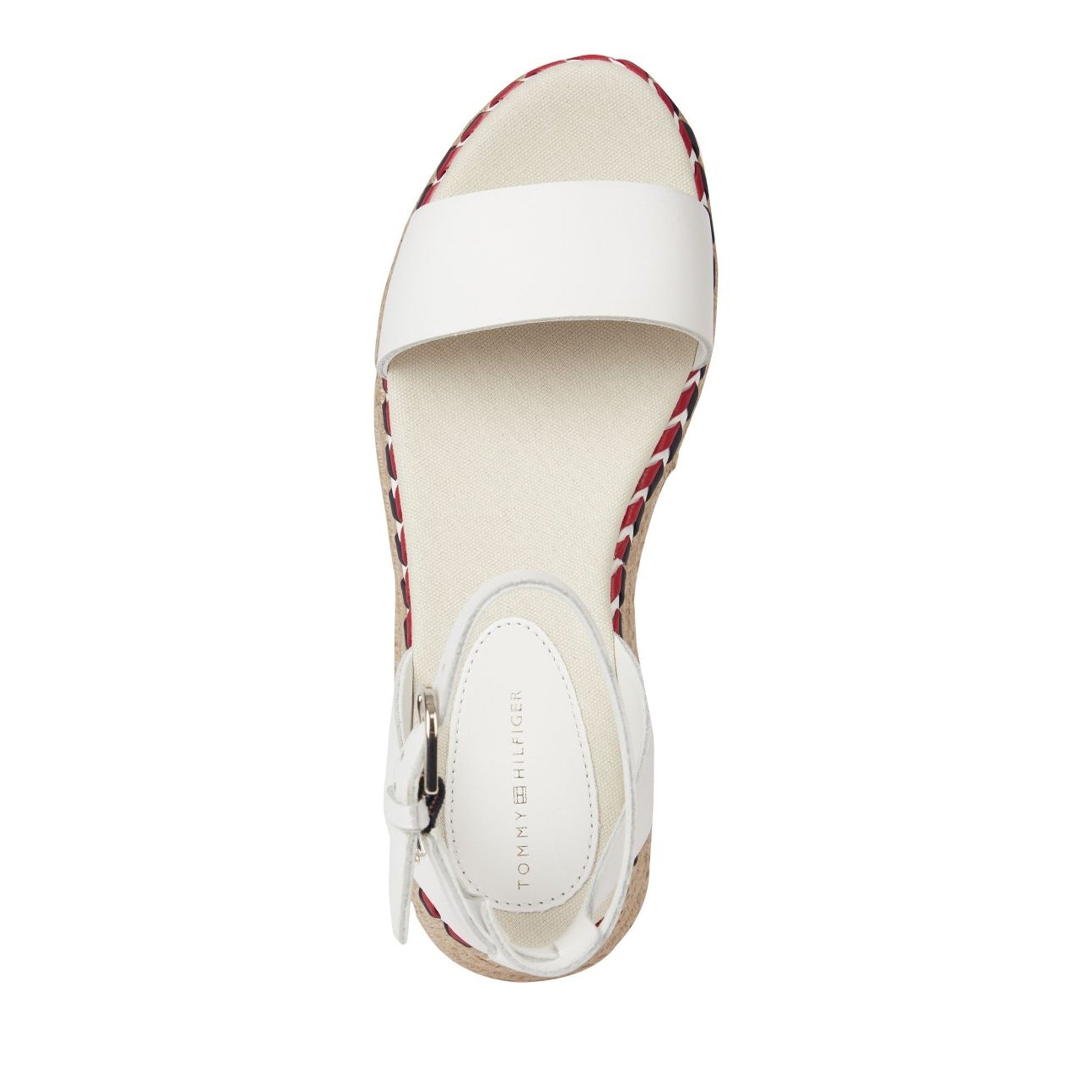 Women's White Low Wedge Open-Toe Sandals