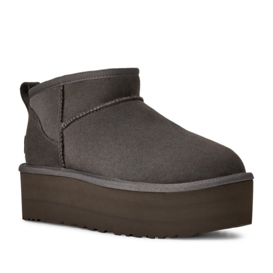 Classic Ultra Mini Platform Women's Gray Ankle Boots