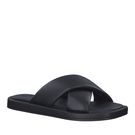 Women's Black Open-Toe Slippers