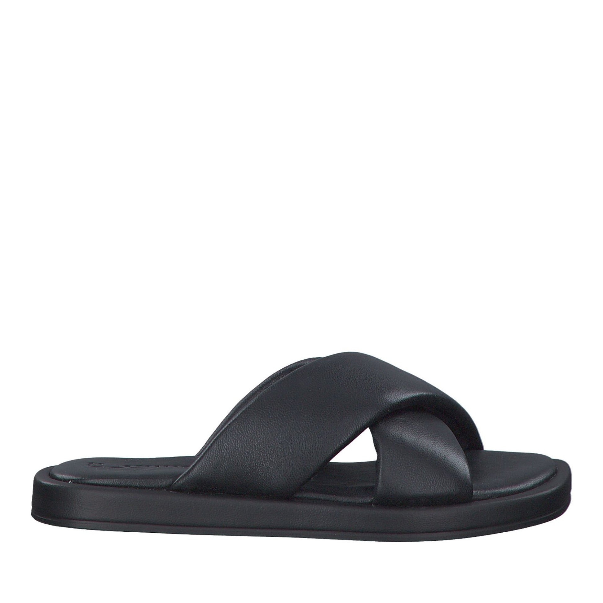 Women's Black Open-Toe Slippers