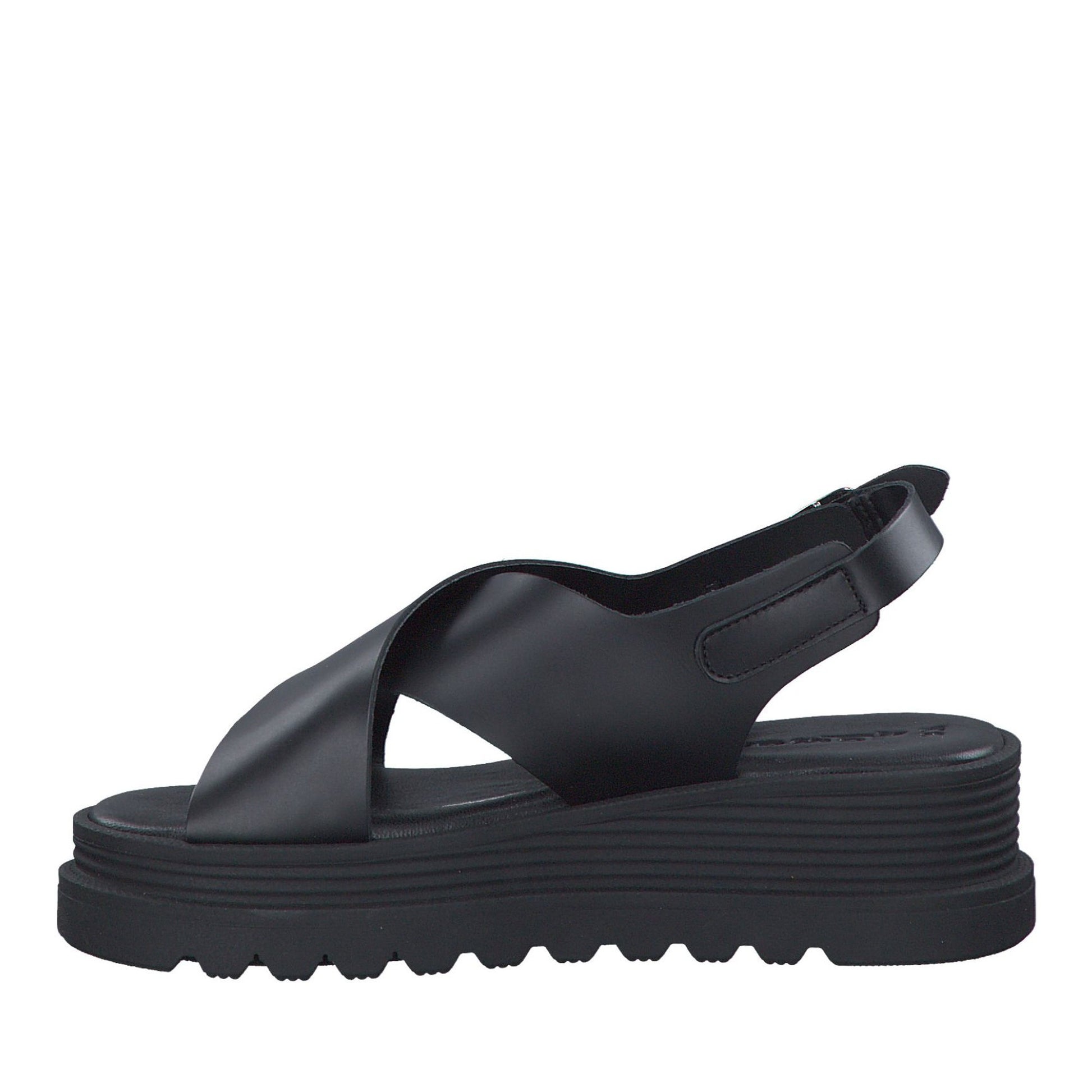 Women's Black Wedge Open-Toe Sandals