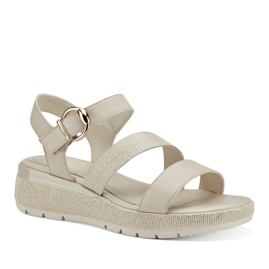 Women's Beige Wedge Open-Toe Sandals
