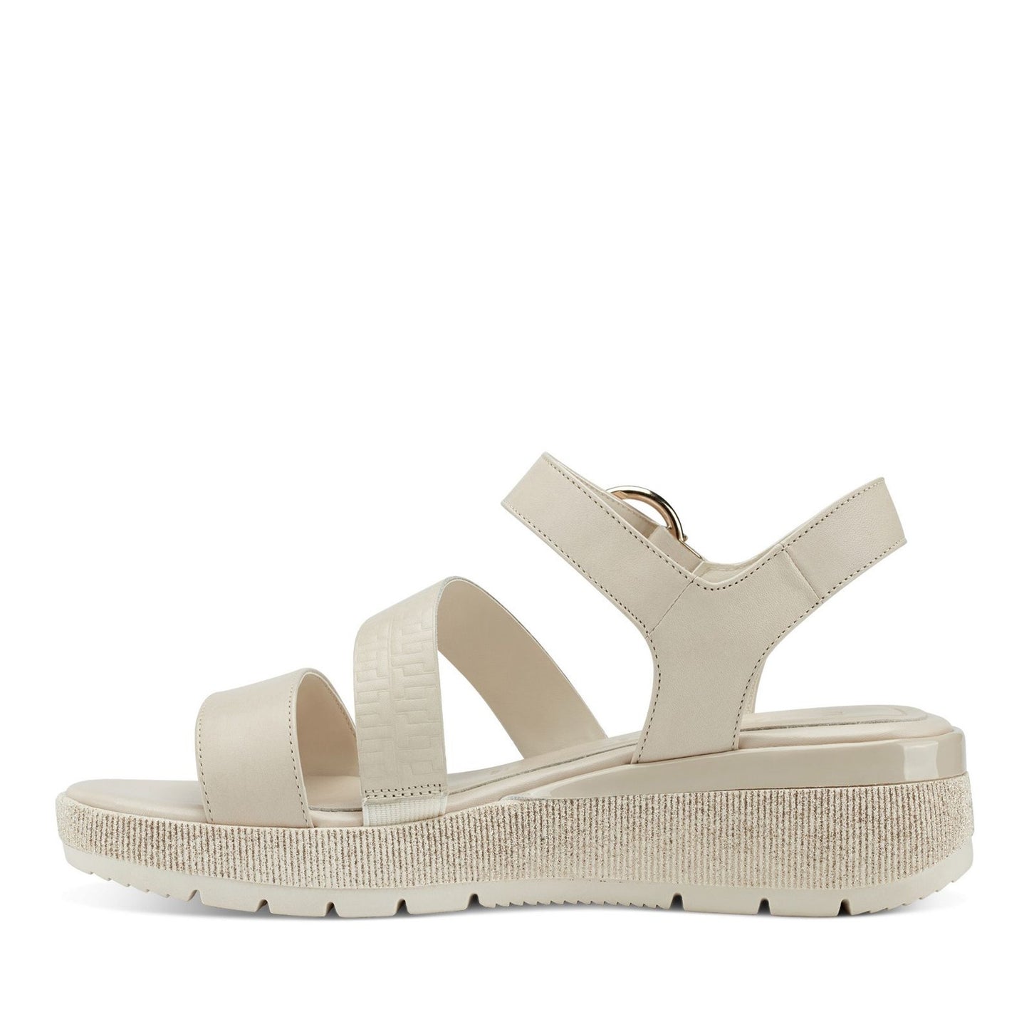 Women's Beige Wedge Open-Toe Sandals