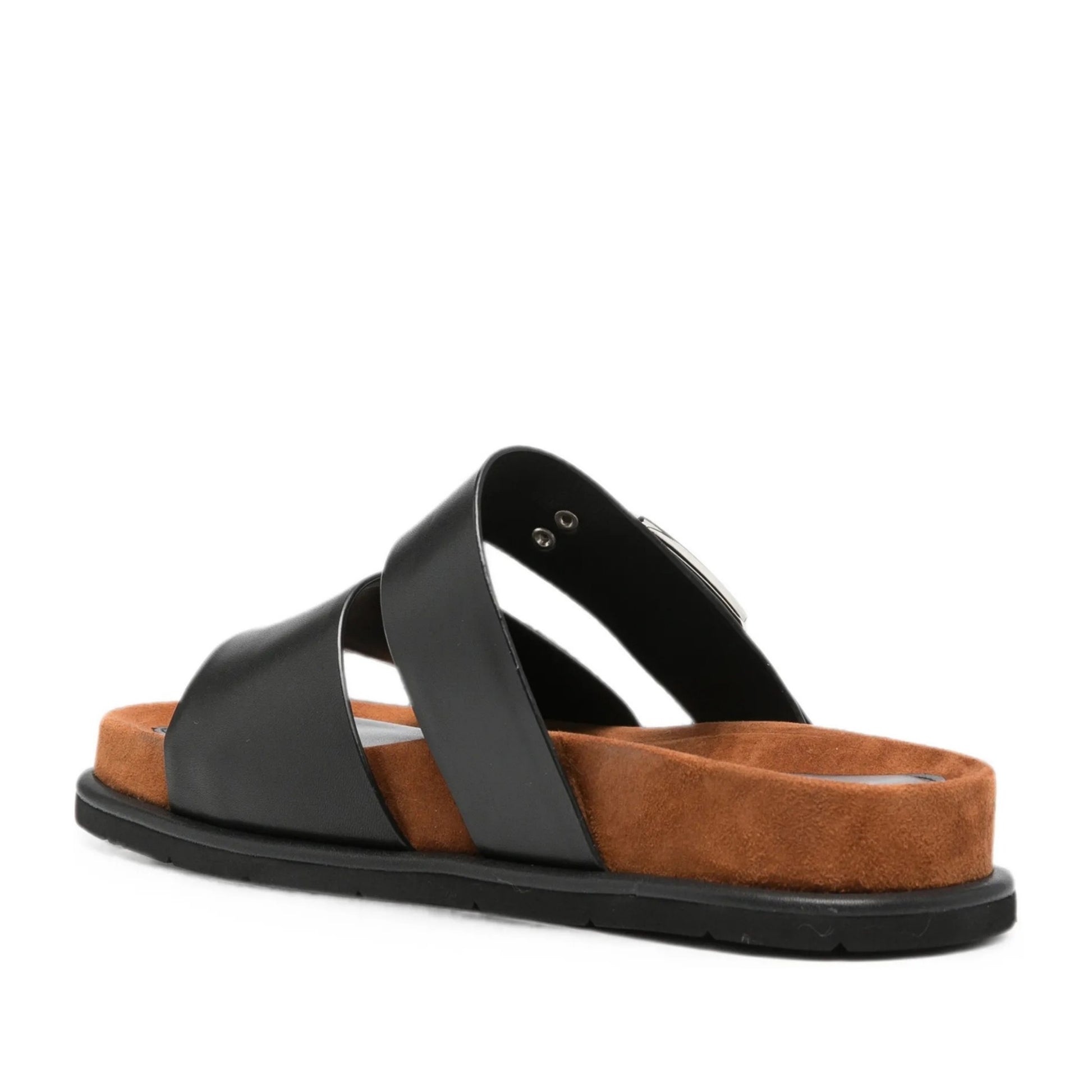 Women's Black Wedge Open-Toe Slippers