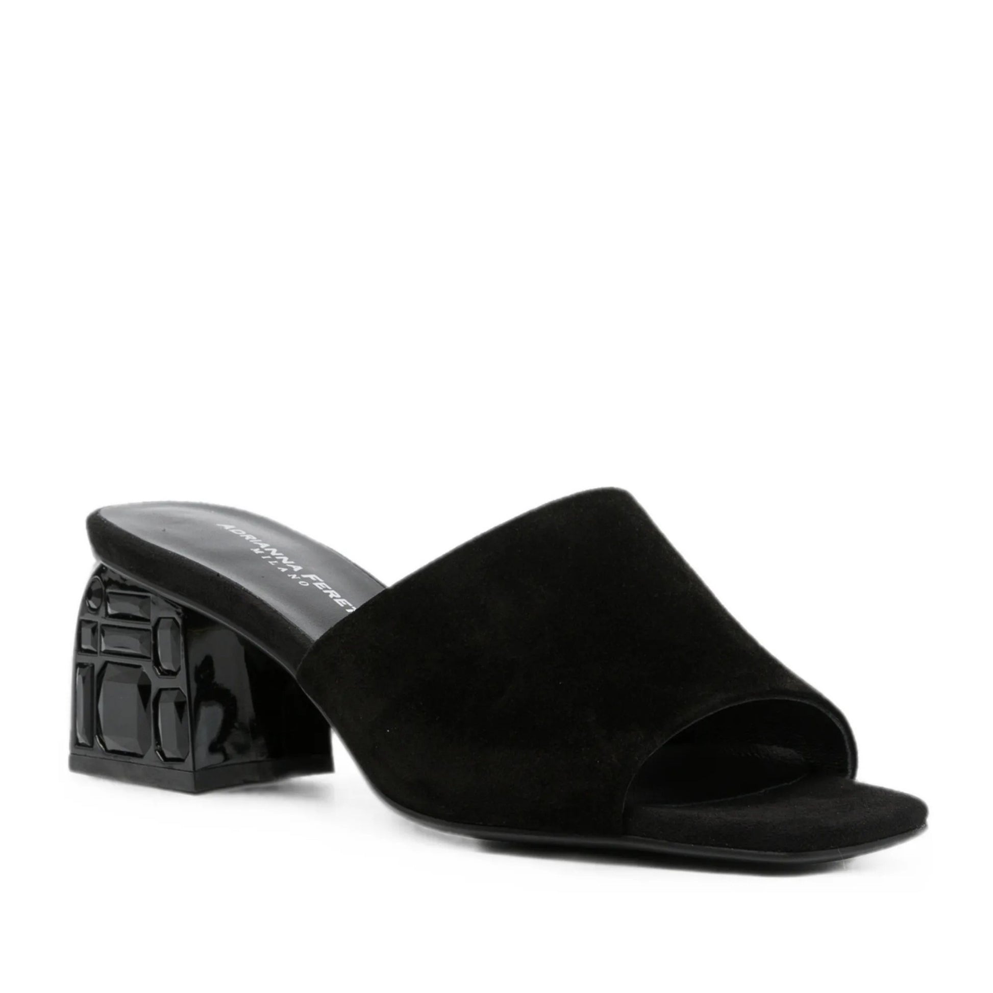 Women's Black Open-Toe Slippers