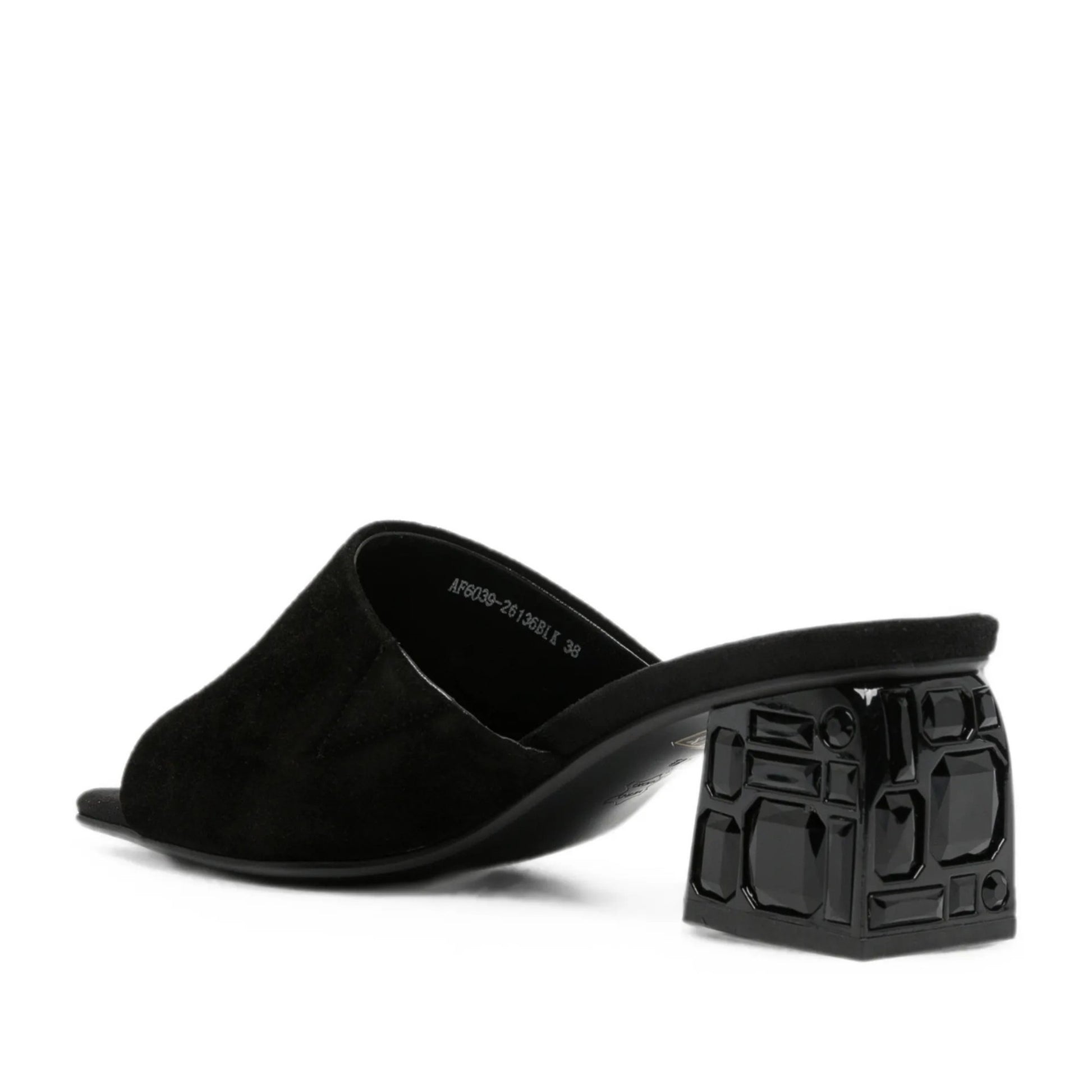 Women's Black Open-Toe Slippers