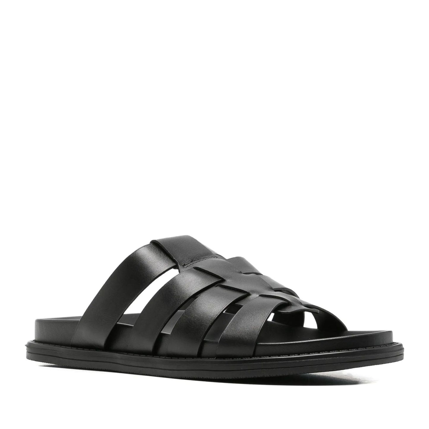 Men's Black Wedge Open-Toe Slippers
